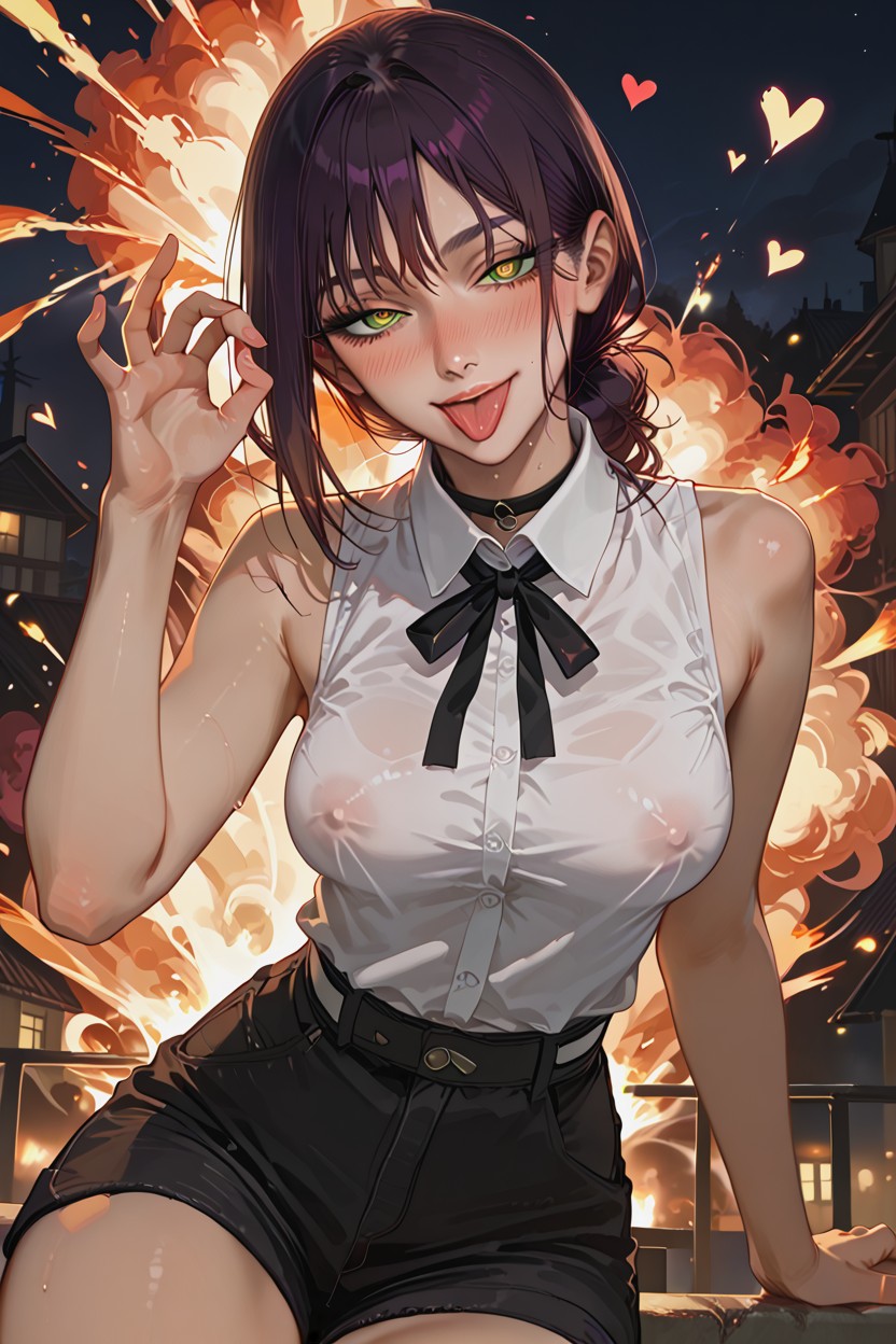 Big Blazing Fire, Extra Big Explosion Behind, 1 Persona Porno IA