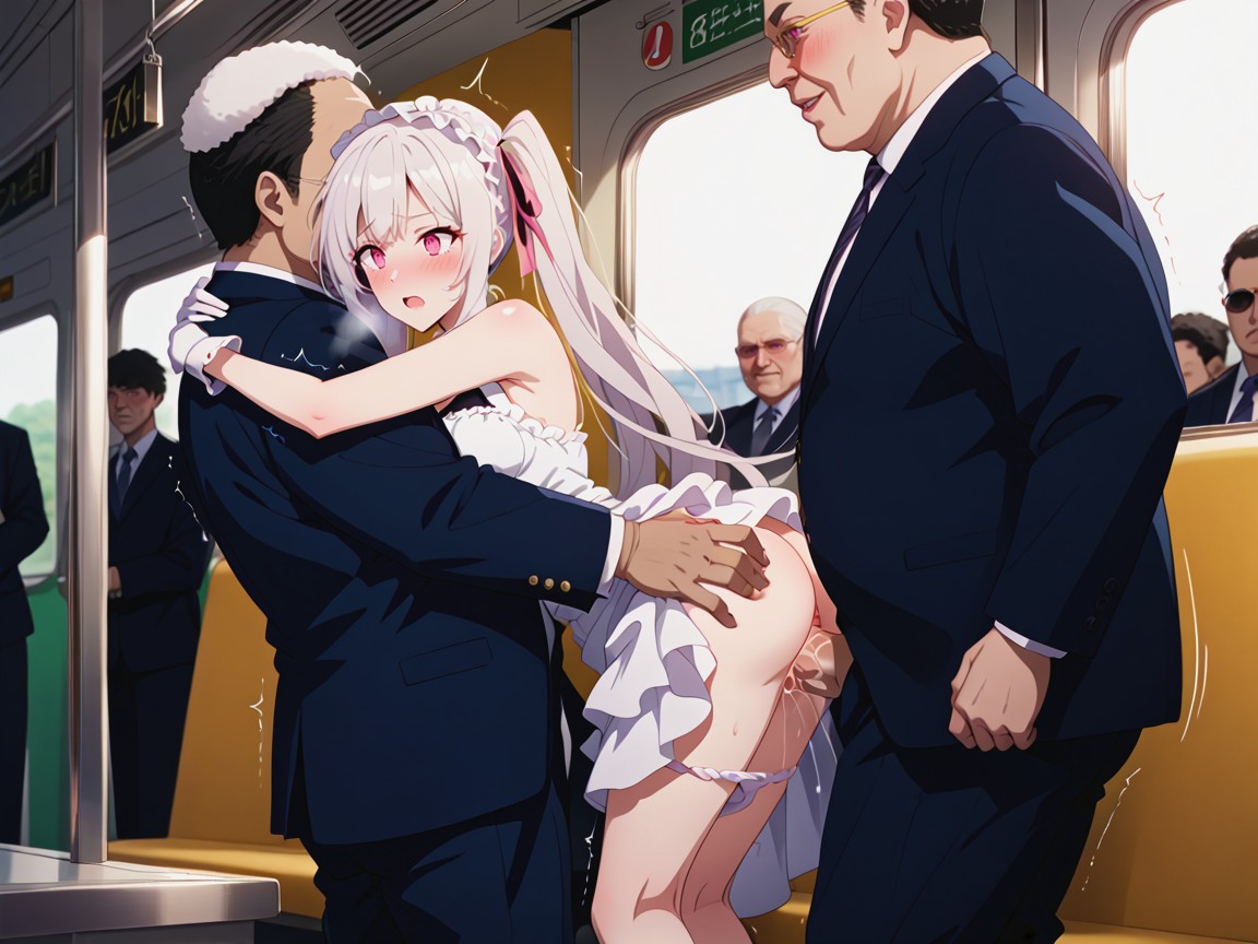 Rush Hour, Frills, Woman Trembling With Sexual Climax Hentai AI Porn