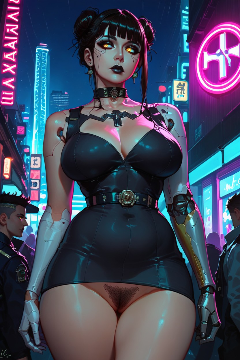 Full Lips, Cyberpunk, Bottom Up (upskirt) Hentai AI Porn