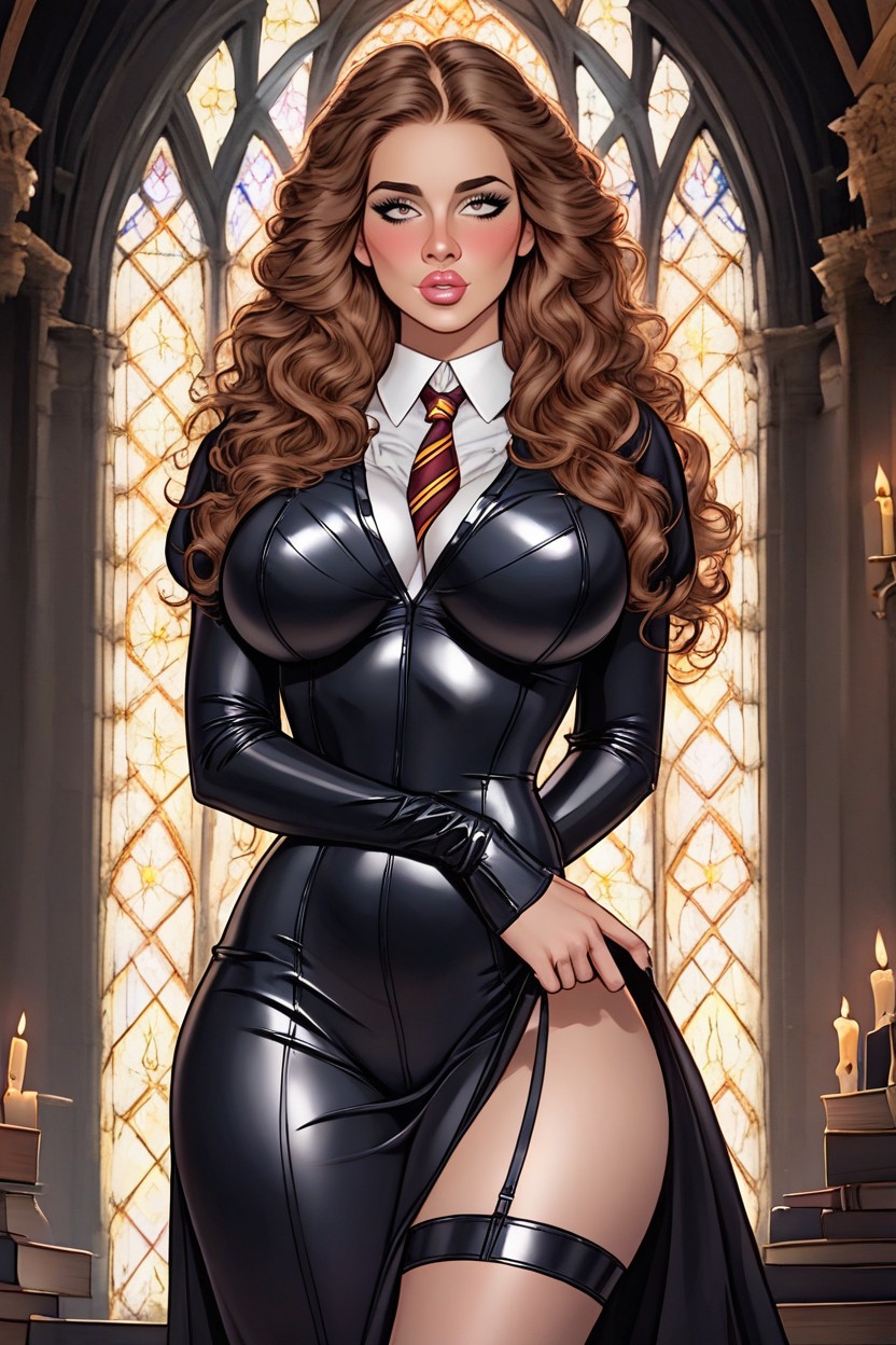 Brown Hair, Ditzy Bimbo, Fully Clothed AI Porn