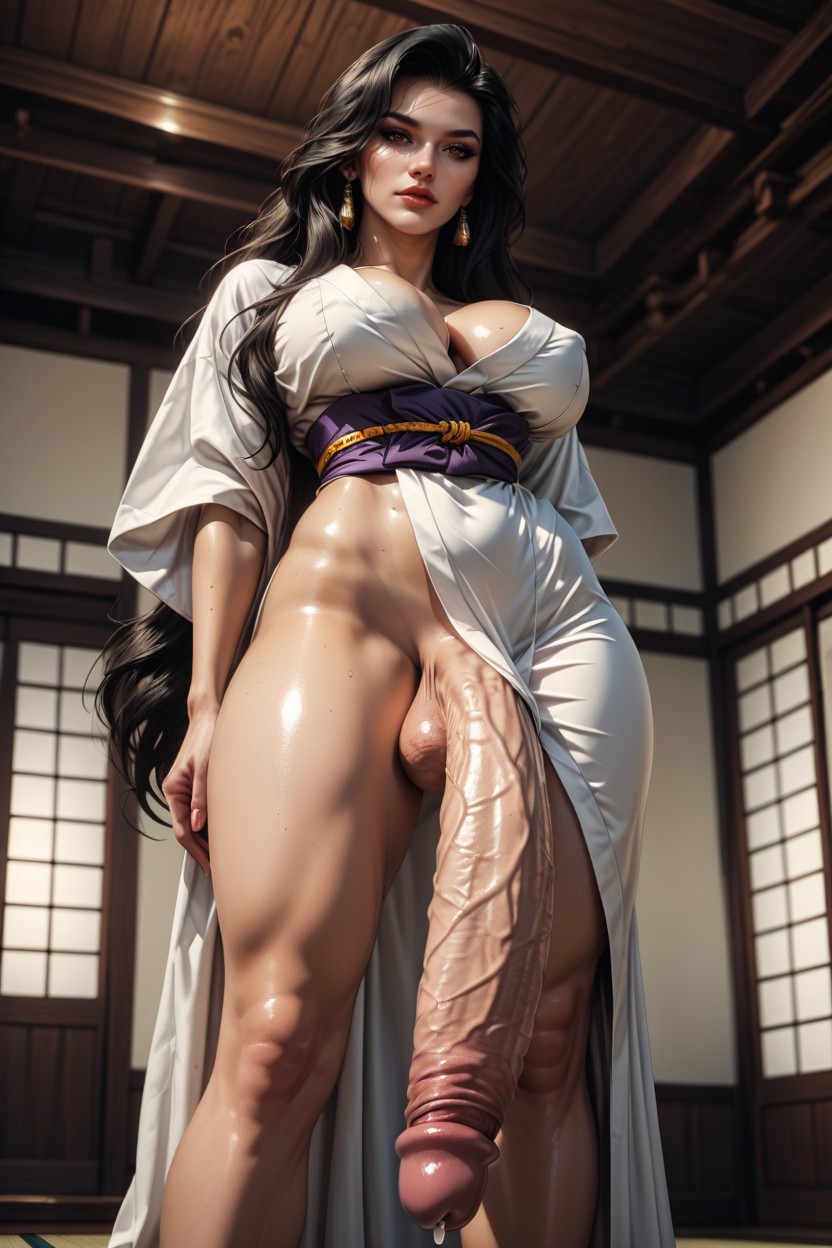 1 Person, Hourglass, Giant Penis Shemale AI Porn