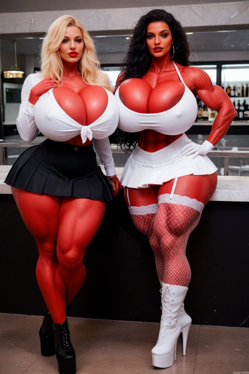Muscular Striated Thighs, 18+, Huge Thigh Muscles Shemale AI Porn