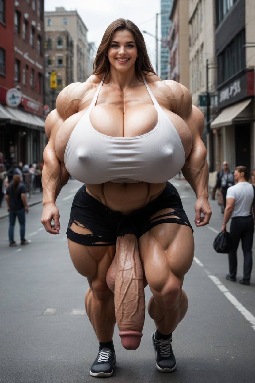 Full Body, Gigantic Abdominal Obliques, Super Giantess Shemale AI Porn