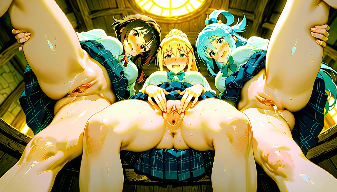 Three Woman, View From Below, 25+ Hentai AI Porn