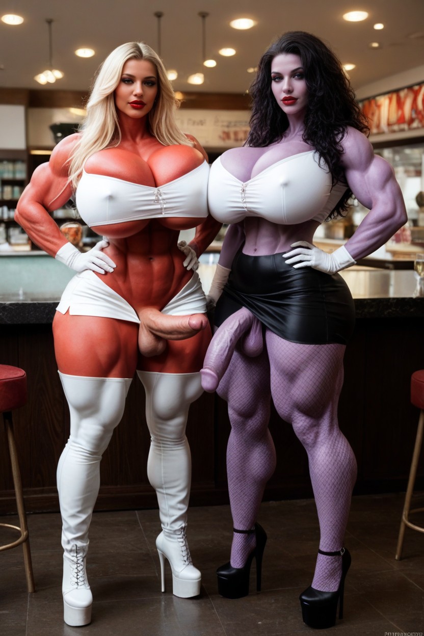 Red Lipstick, Elite Prostitute, Super Long Legs Shemale AI Porn