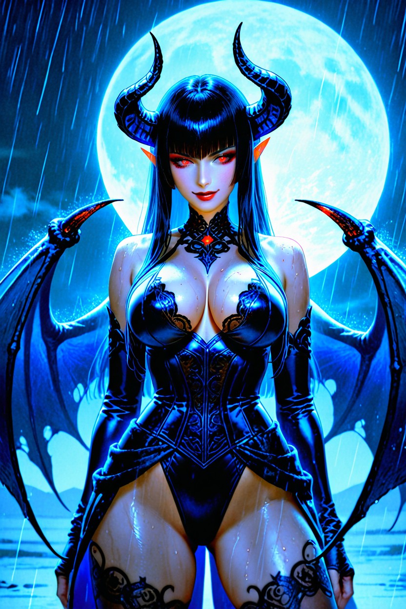 Eliza From Tekken, Moon, Front View AI Porn