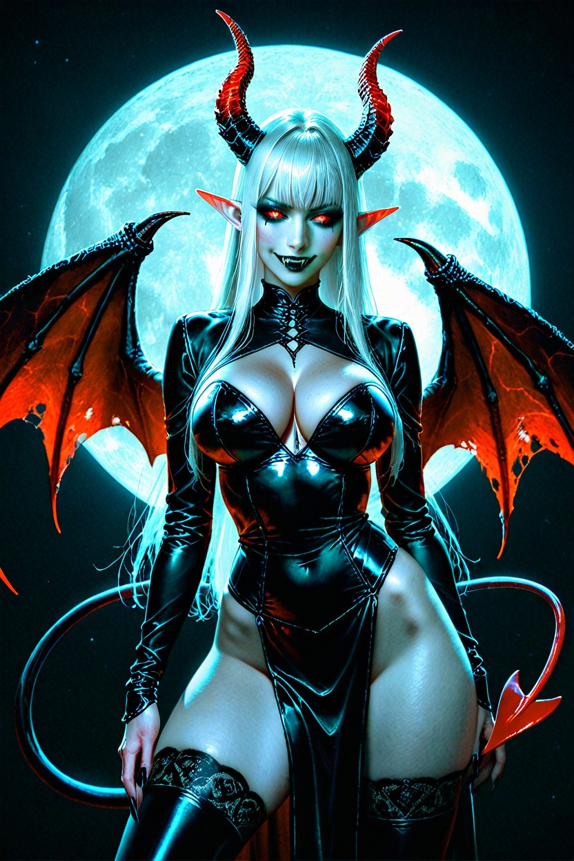 18+, Big Demon Wings, Dark Lipstick AI Porn