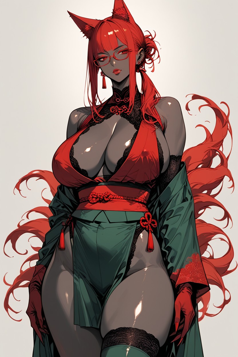 Big Thighs, Earrings, Serious Look Hentai AI Porn
