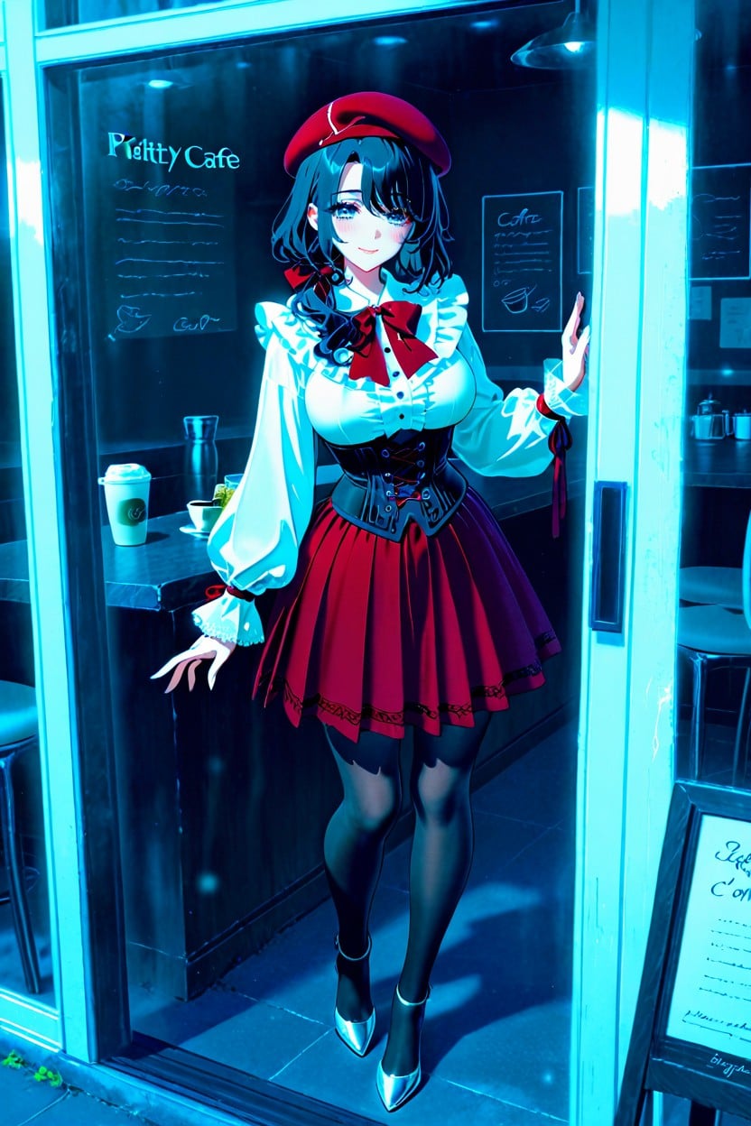 Detailed, Black Velvet Corset, High Resolution Hentai AI Porn