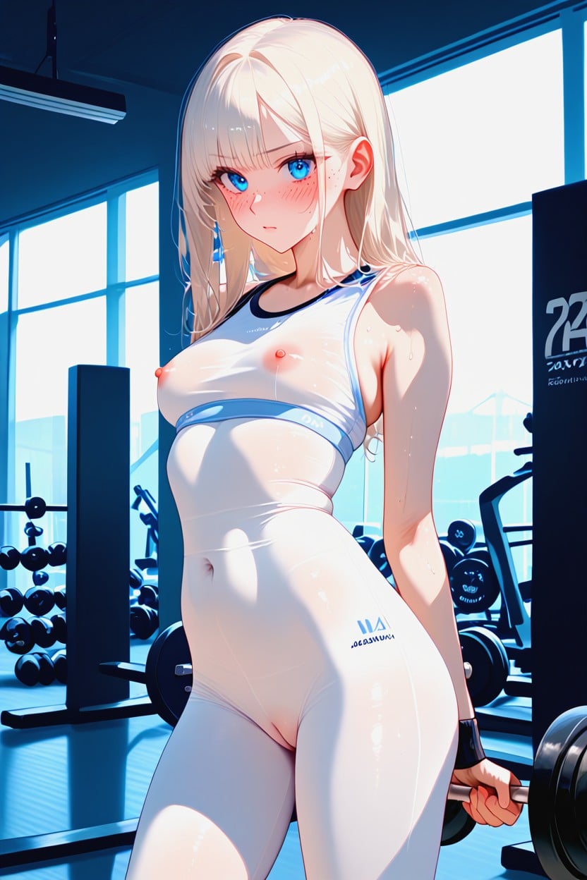 Dumbell On Right Hand, Photorealistic, Tight Gym Pants Hentai AI Porn