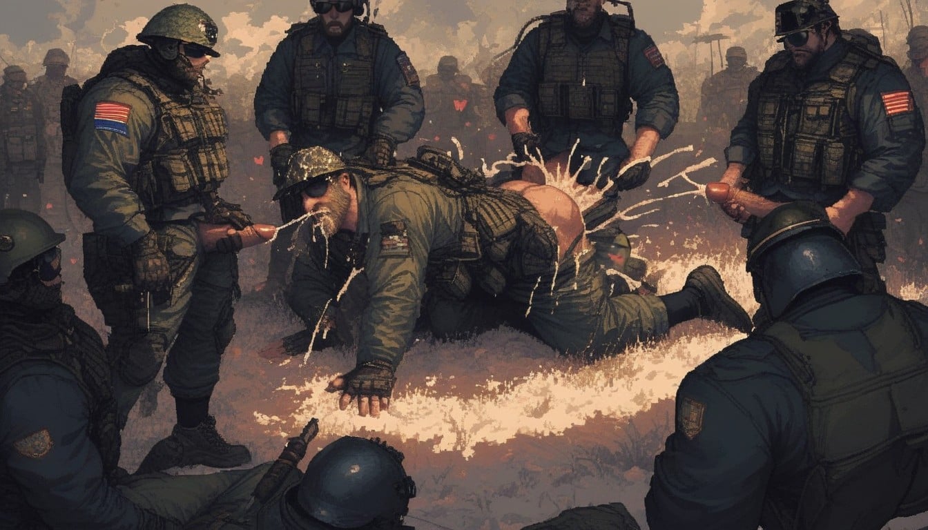 Ripped Pants, Beard, Military AI Gay Porn