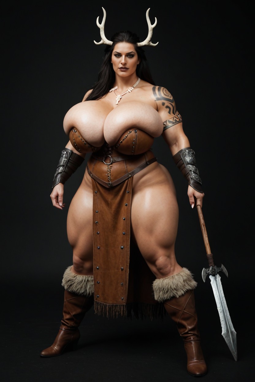 Bone Necklace, Viking, Extremely Large Ass AI Porn