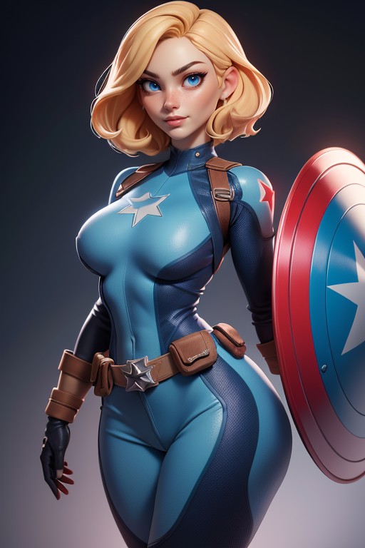 Confident, Large Breasts, Blue Eyes Hentai AI Porn