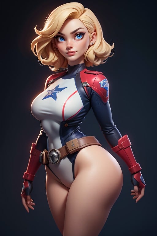 Curvy Hips, Large Breasts, Military Hentai AI Porn
