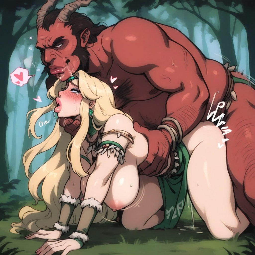 Red Ugly Fat Hairy Dragon Monster, Sound Effects, On All Fours AI Porn
