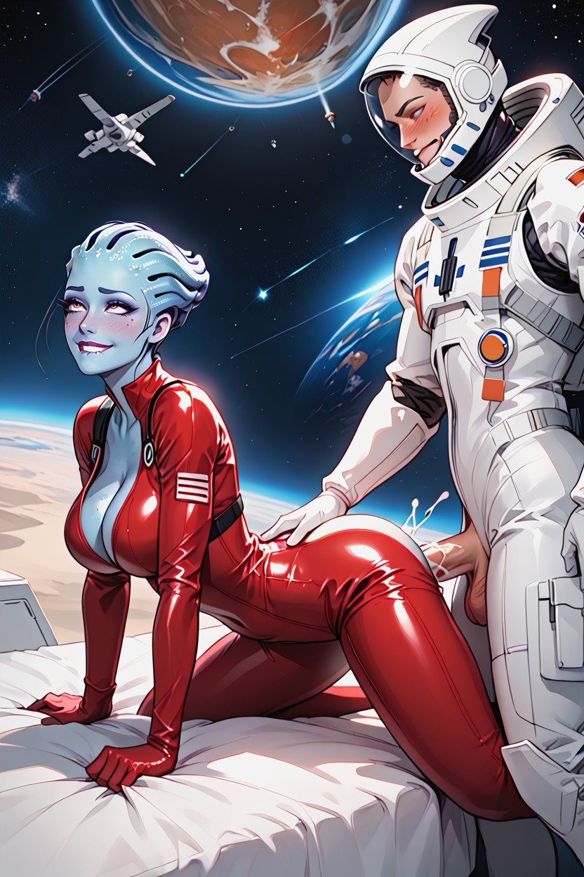 Biting Lip, 25+, Mass Effect Asari Hentai AI Porn