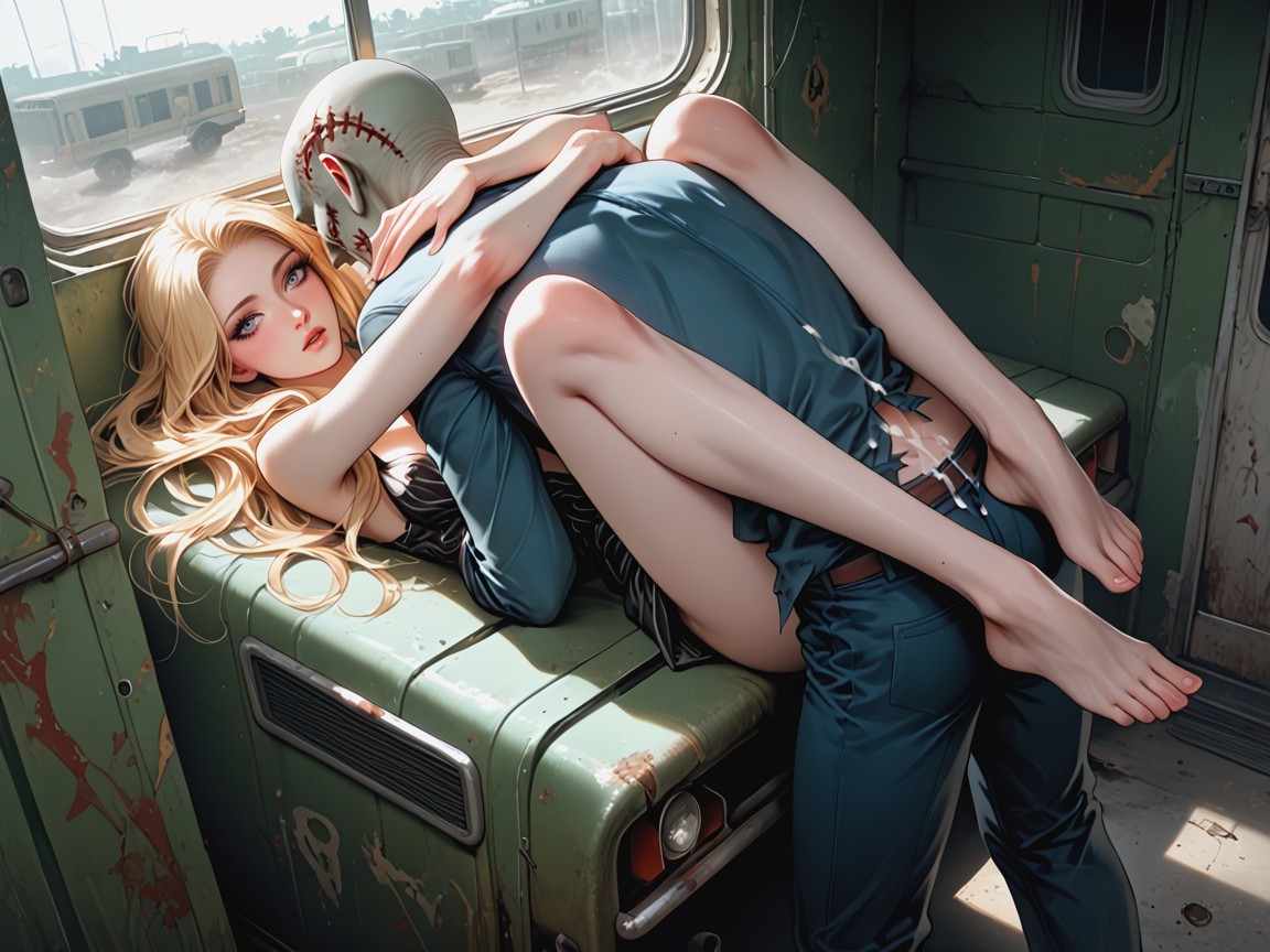 Russian Model Woman Leaning Back, Open, Eyes Rolling AI Porn