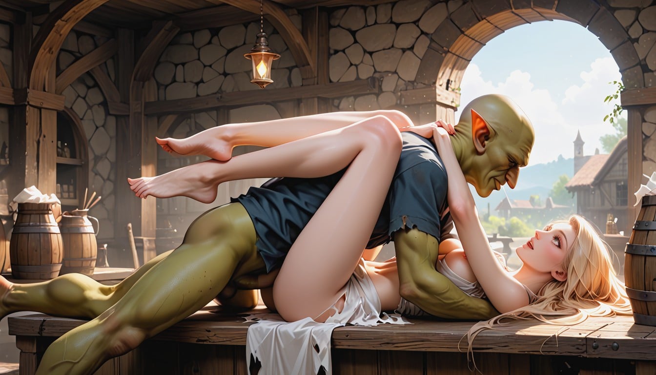 Long Legs, Pale Skin, Old Goblin Hugging AI Porn