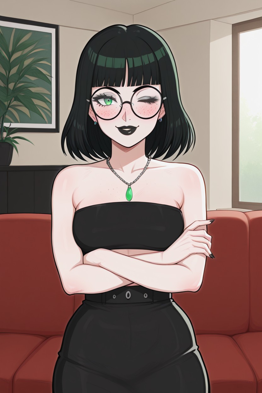 Makeup, Black Lipstick, Dusk Hentai AI Porn