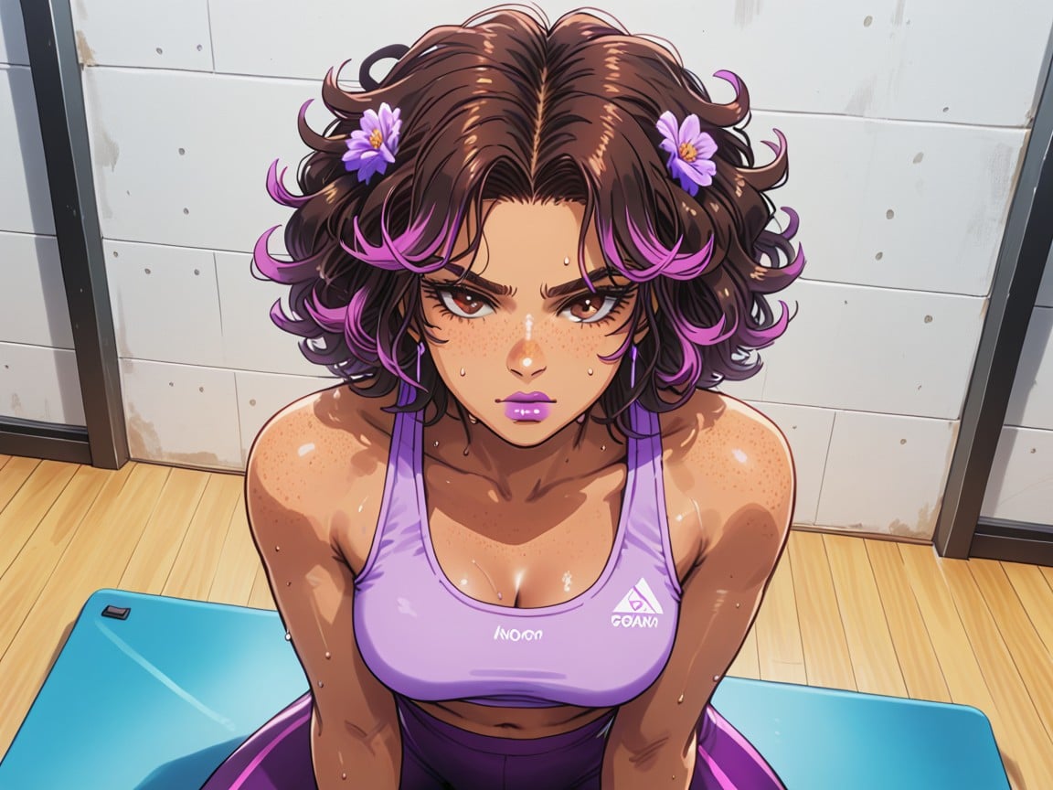Woman Performing Yoga Poset, Ultra Detailed, Tan Skin Hentai AI Porn