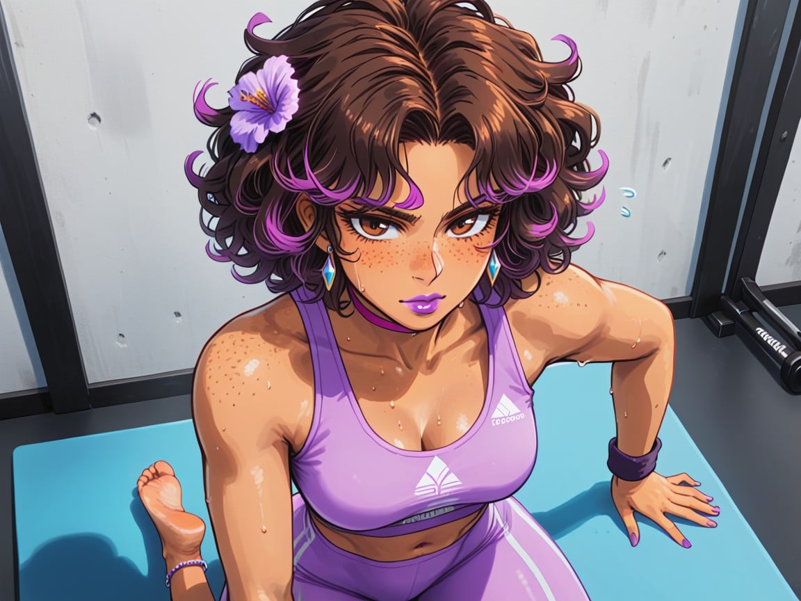 Rounded Chest Width, Sweat Highlights, Afterimage Hentai AI Porn