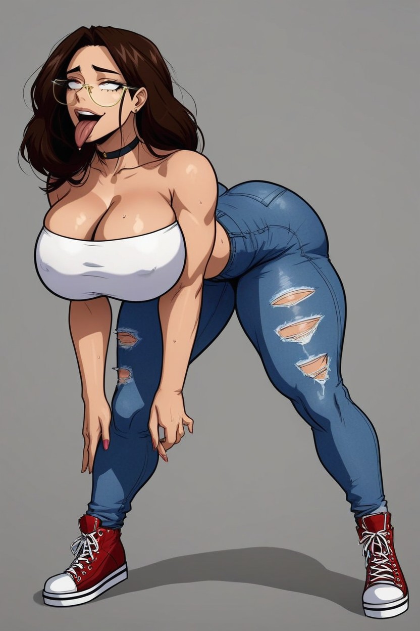 Brunette, Ahegao, Tight Clothes Hentai AI Porn