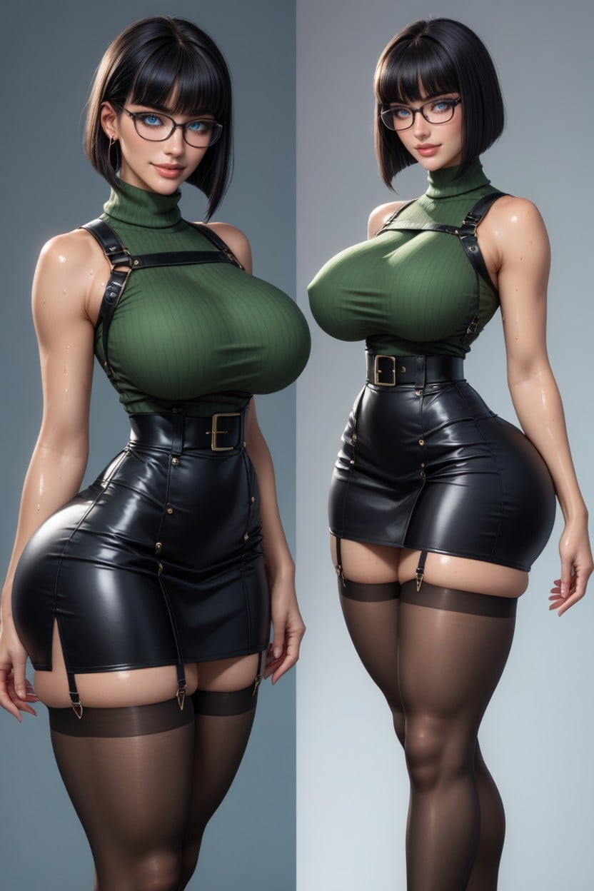 Model Pose, Bubble Butt, Natural Saggy Tits AI Porn
