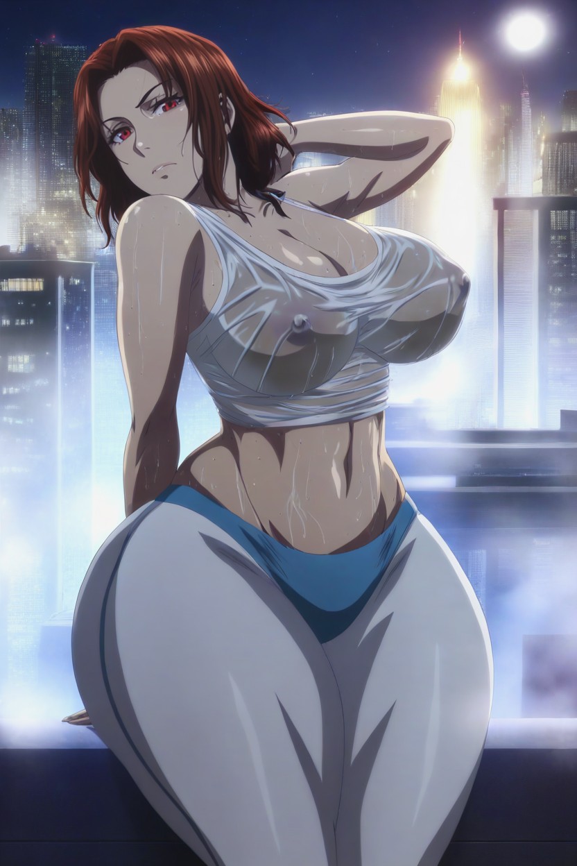 White Skin, Arms Behind Back, Balcony Hentai AI Porn
