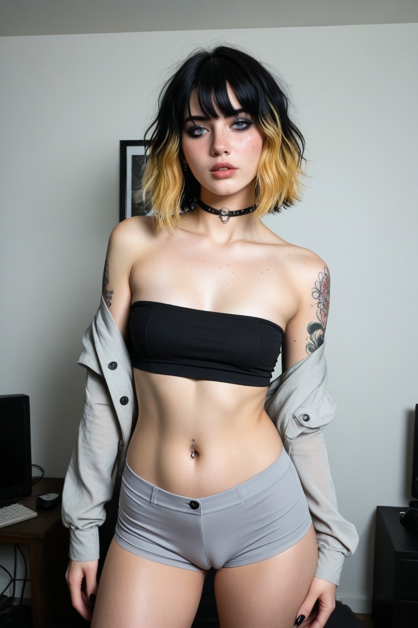 Piercings, Face Tattoos, Scene Style AI Porn