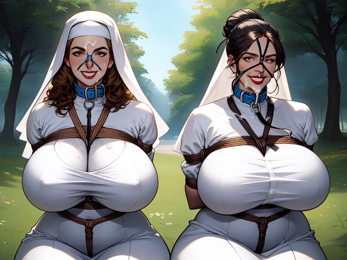 Enormous Fake Tits, Huge Round Fake Boobs, Two Busty Hermione Granger ,unrealisticaly Gigantic Tits AI Porn