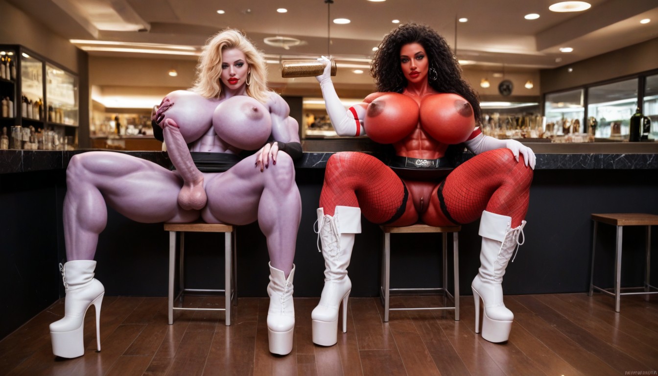 Pretty Face, Huge Wide Hips, Extremely Tall Shemale AI Porn