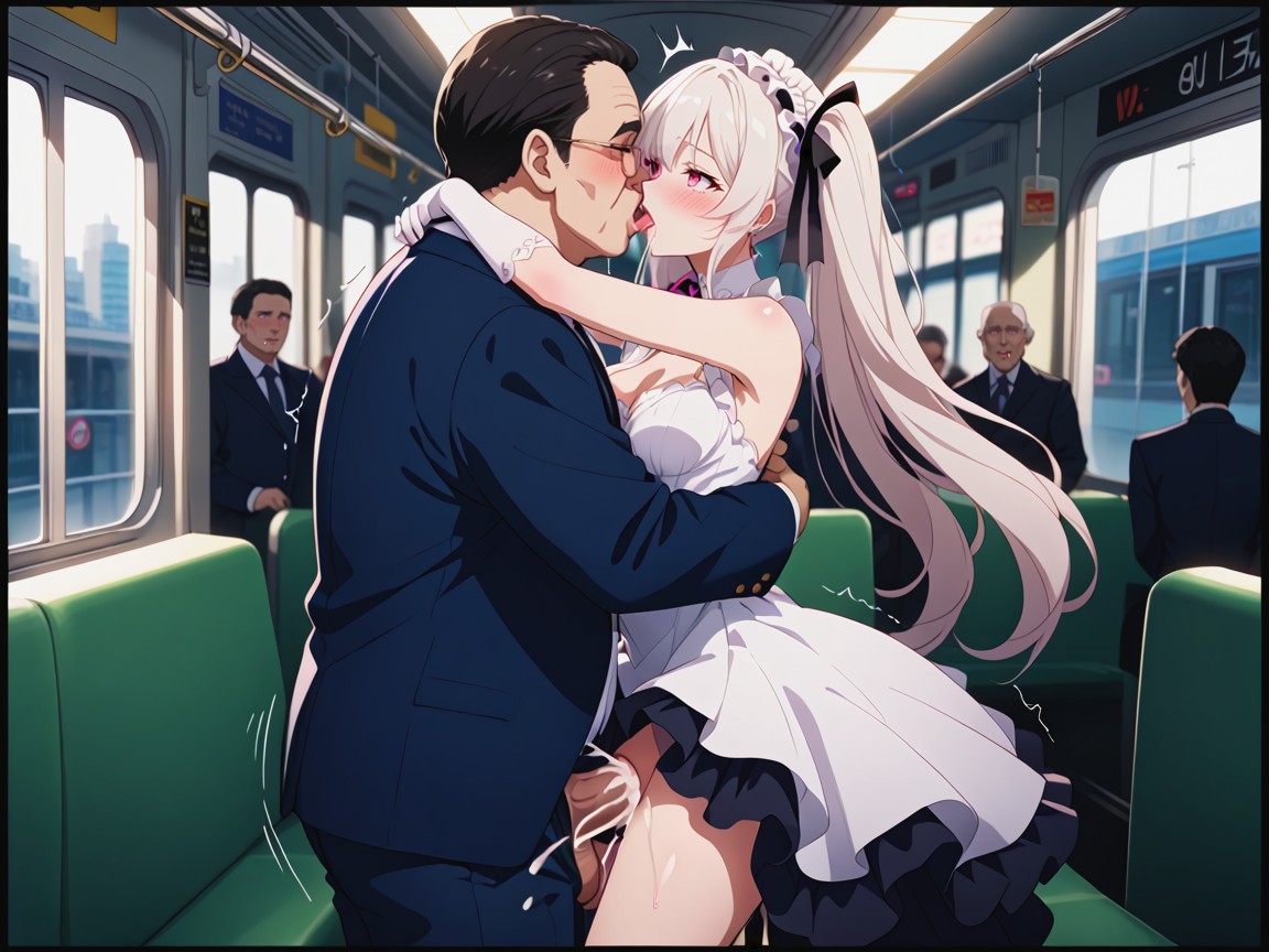 White Lacy Stocking, Comic Border, Orgasm Face Hentai AI Porn