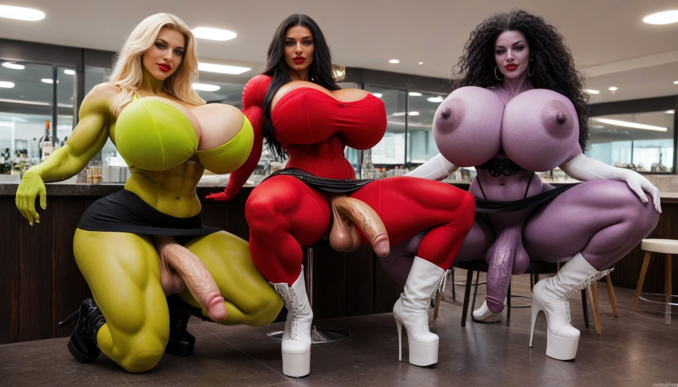 Elite Prostitute, Dumb Bimbo, Green Skin Shemale AI Porn