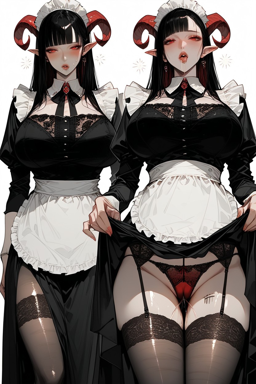 Breast Expansion, Showing Panties, Porcelain White Skin Hentai AI Porn