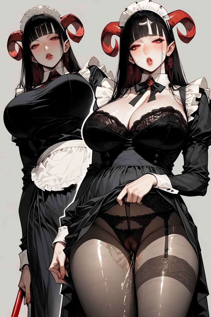 Lace Thong, Looking At Viewers, Detailed Hentai AI Porn