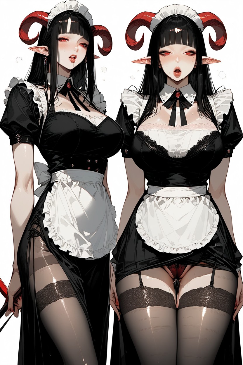 Looking At Viewers, Wet, Hand Lifting Skirt Hentai AI Porn