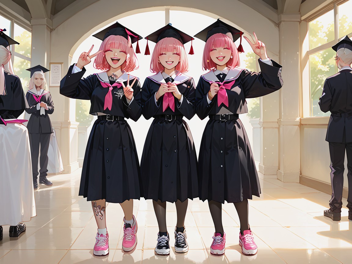 Perfect Hands, Graduation Outfit, Smiling AI Porn