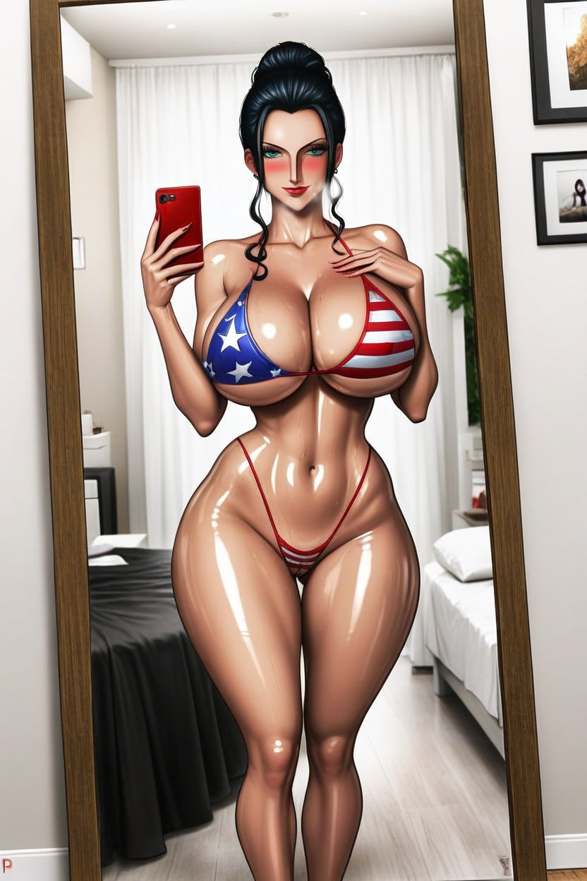 Large Eyes, Oiled Skin, Heavy Breathing Hentai AI Porn