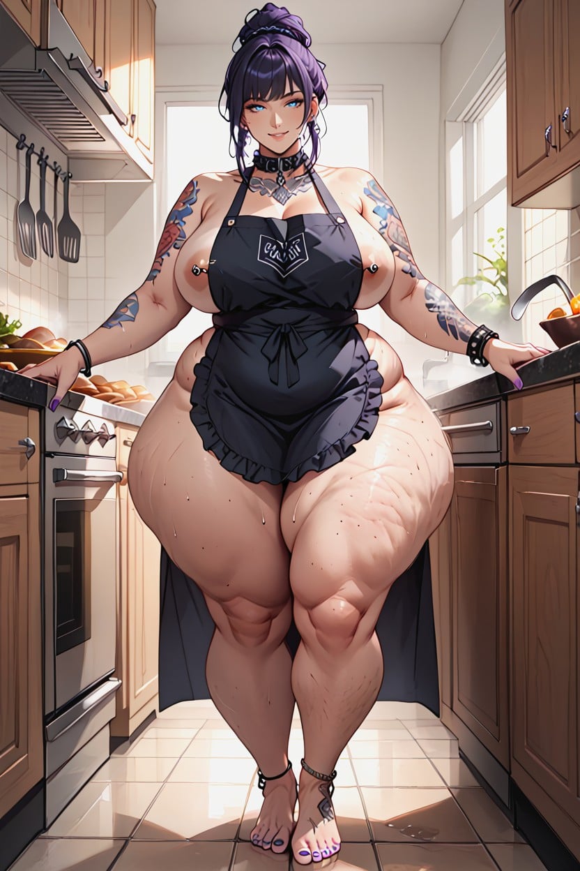 Apron, Colossal Breasts, Morbid Obesity BBW AI Porn