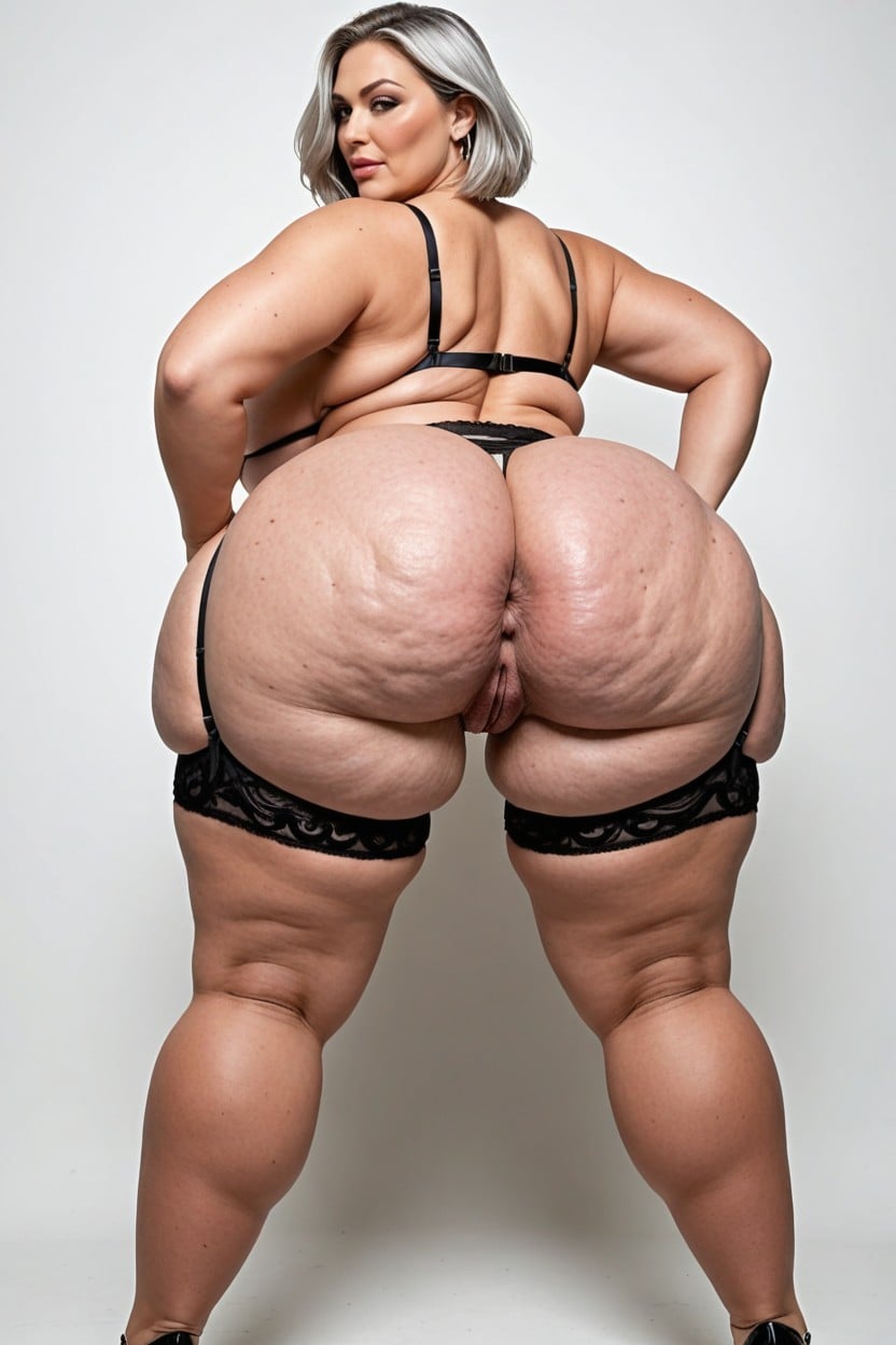 Garter Belt, Hyper Nipples, Add Extreme Hyper Cellulite BBW AI Porn