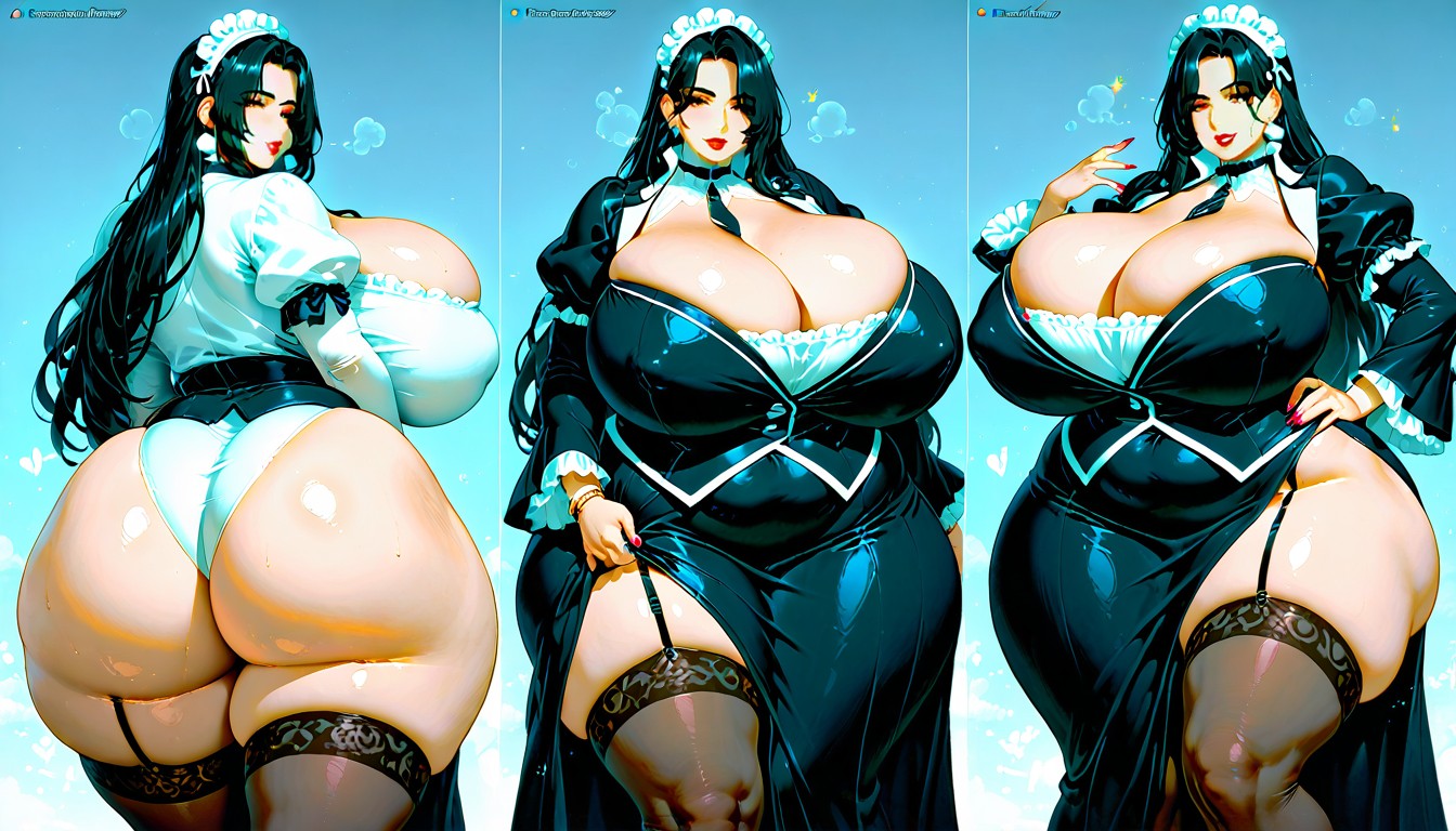 Cleavage, Hyper Mega Fat Ass Expansion, Breast Expansion Hentai AI Porn