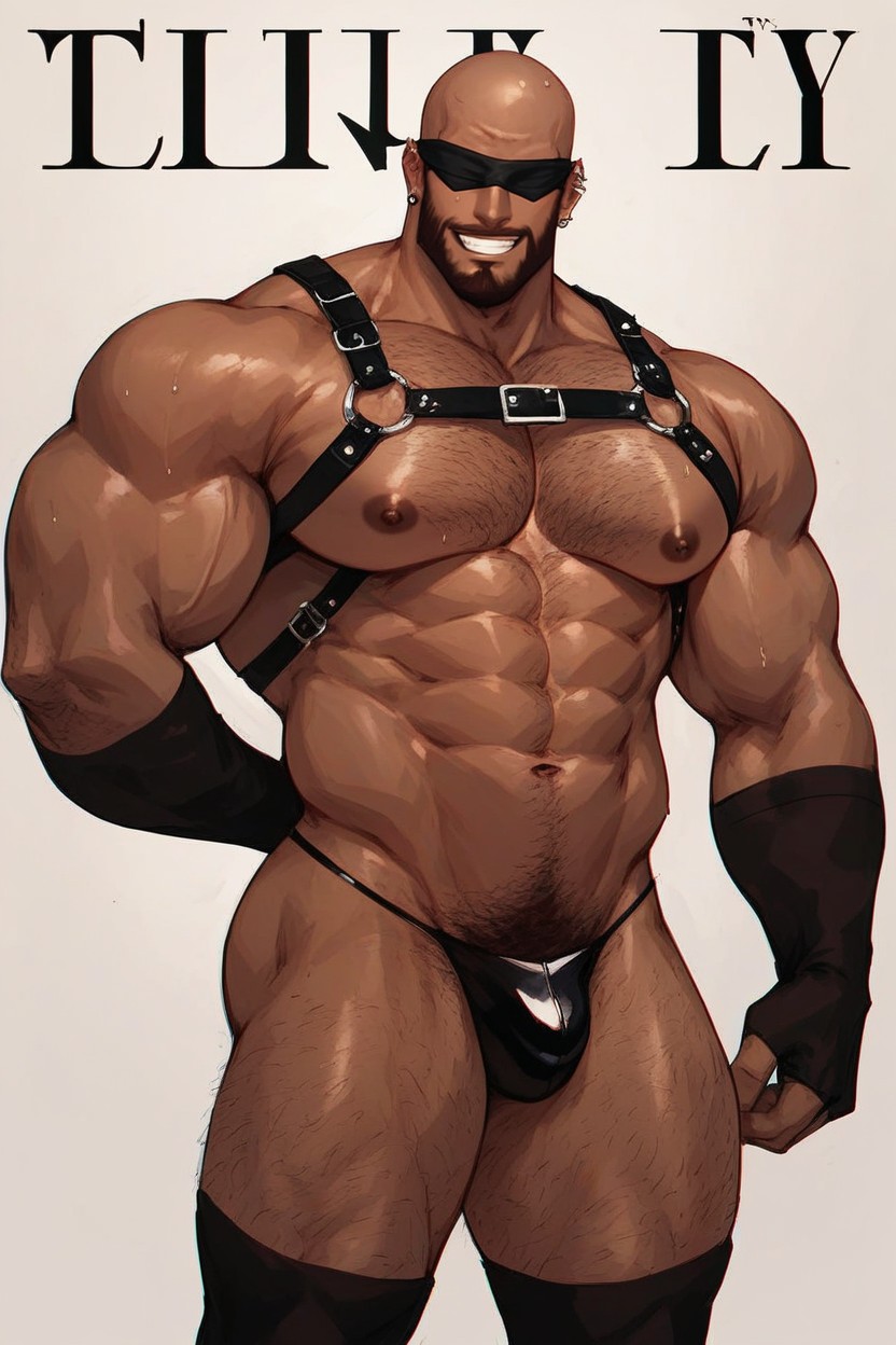 Bald Head, Huge Ass, Big Muscles AI Gay Porn