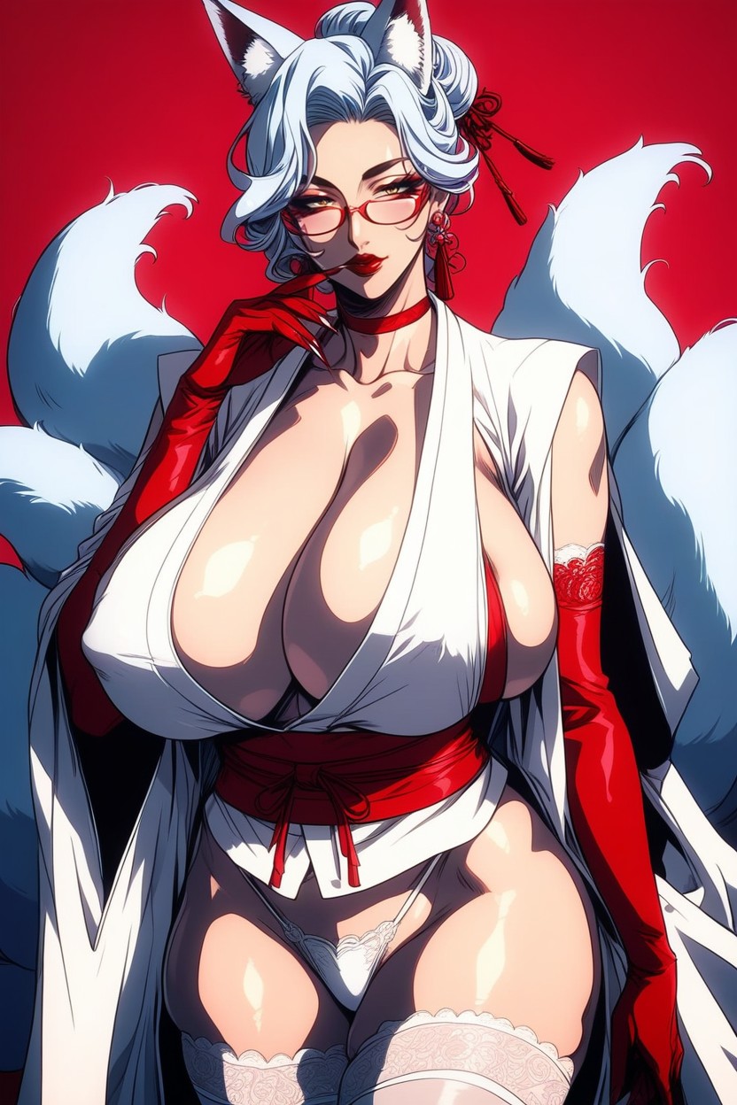 Red Lips, Multiple Tail, Toned Body Hentai AI Porn