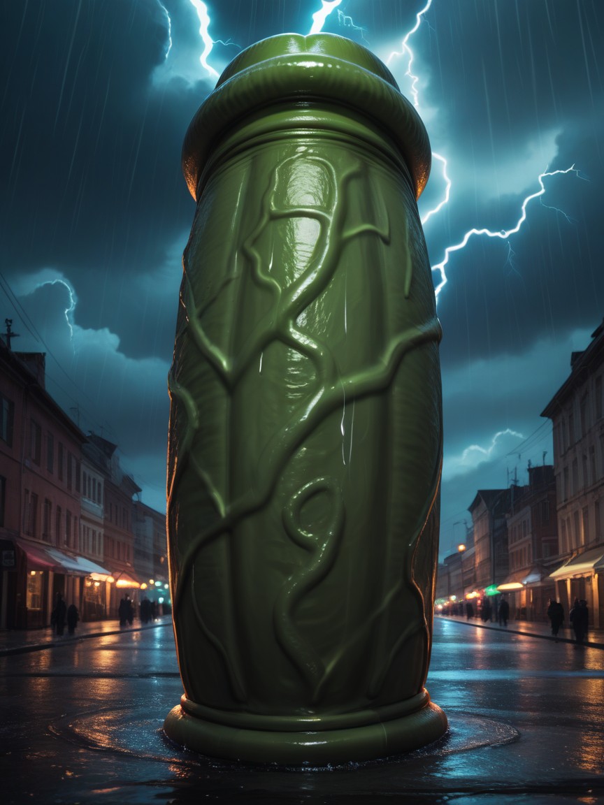 Huge Green Dildo, No People, No Face AI Gay Porn