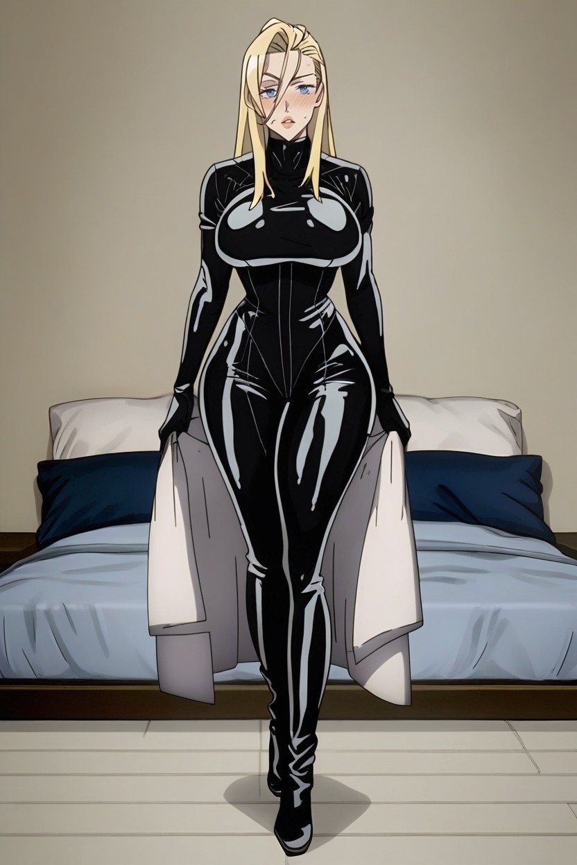Blushing, Bangs, Blue Eyes Hentai AI Porn