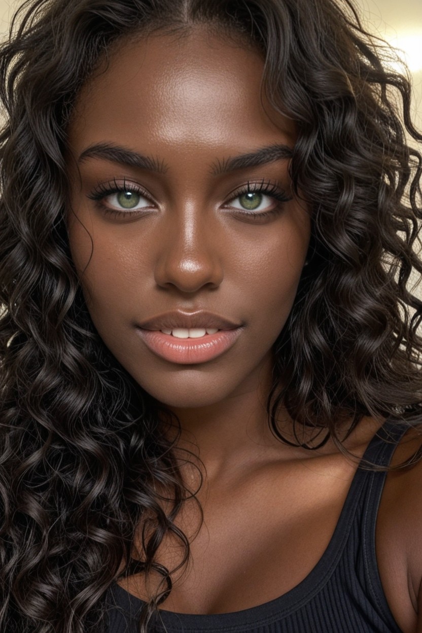 Hyper Detailed Eyes, Long Hair, Knitted Crop Top AI Porn