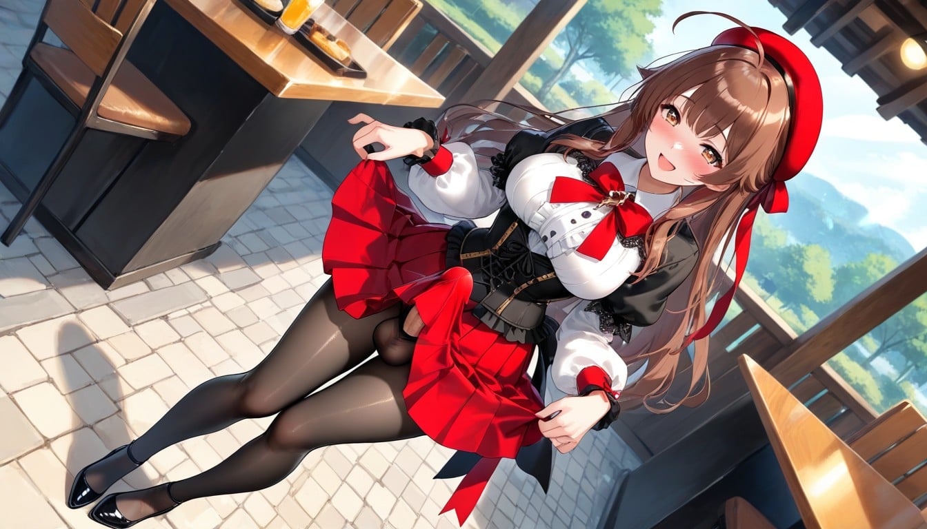 Beige Ruffles On The Skirt, No Missing Fingers, High Resolution Hentai AI Porn
