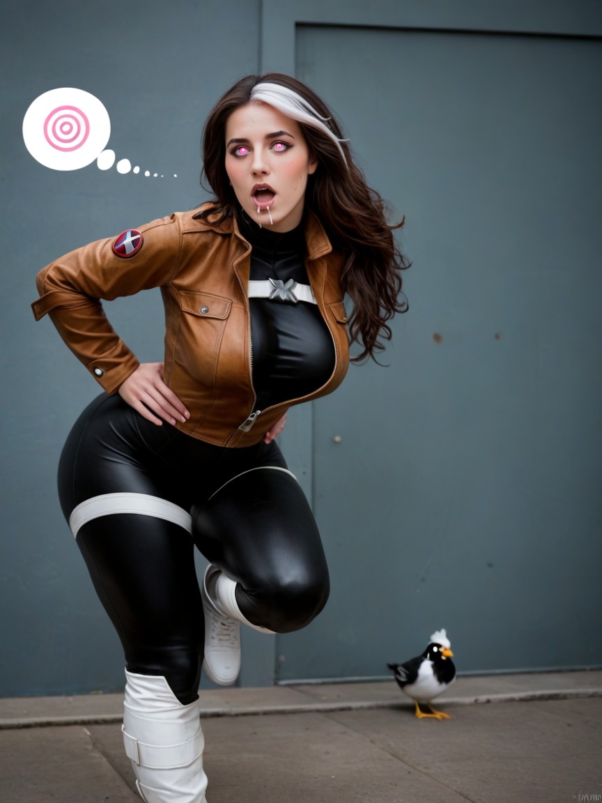 Marvel Rogue Costume, 25+, Big Hair AI Porn