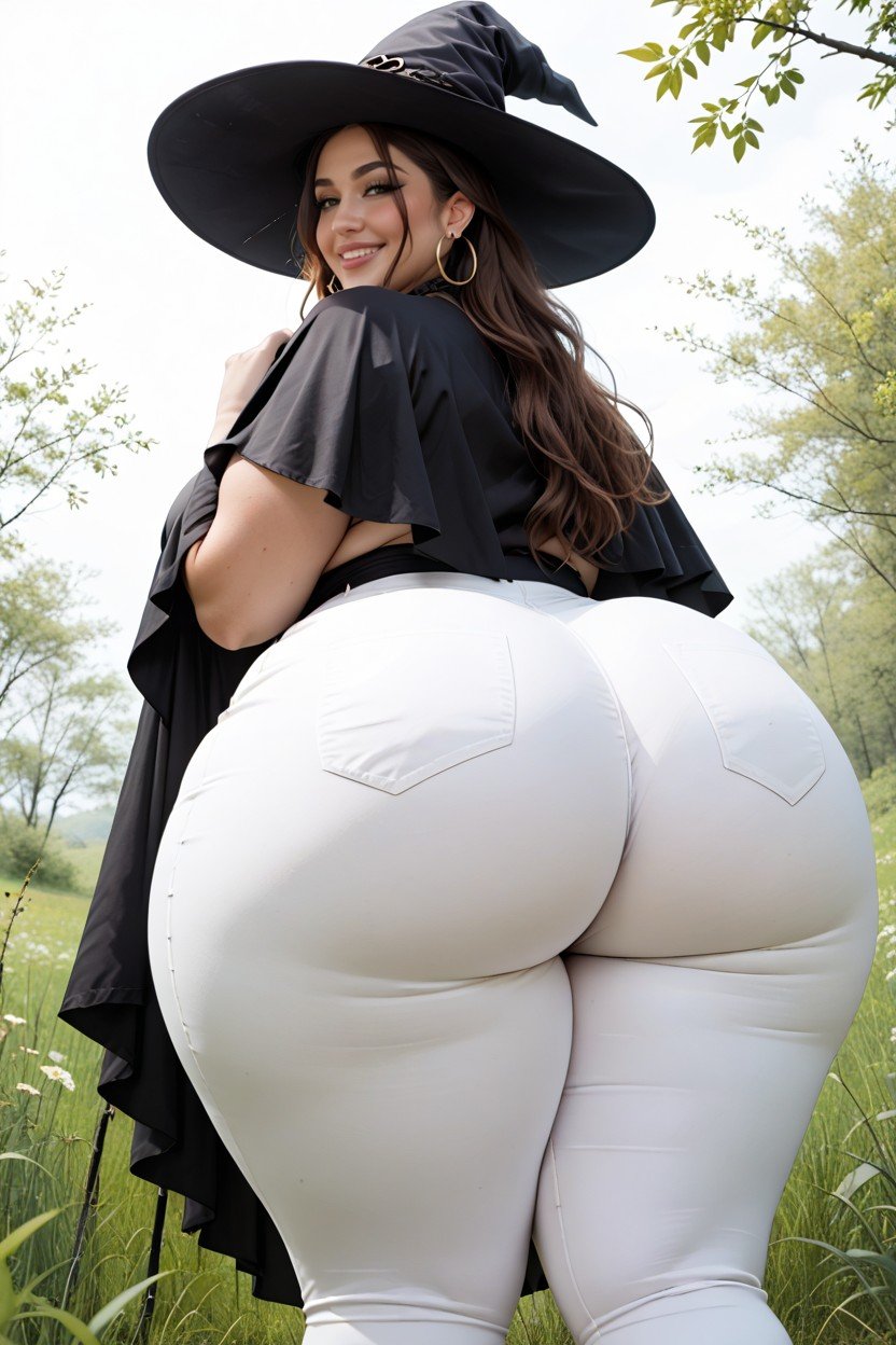 Very Wide Thighs, No Panties, Hourglass Figure BBW AI Porn