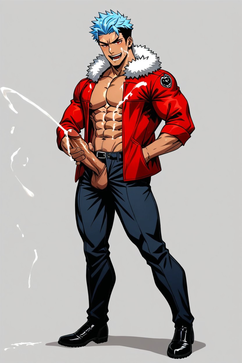 Muscular, Along With Shoes Of A Similar But Darker Color, Orgasm AI Gay Porn